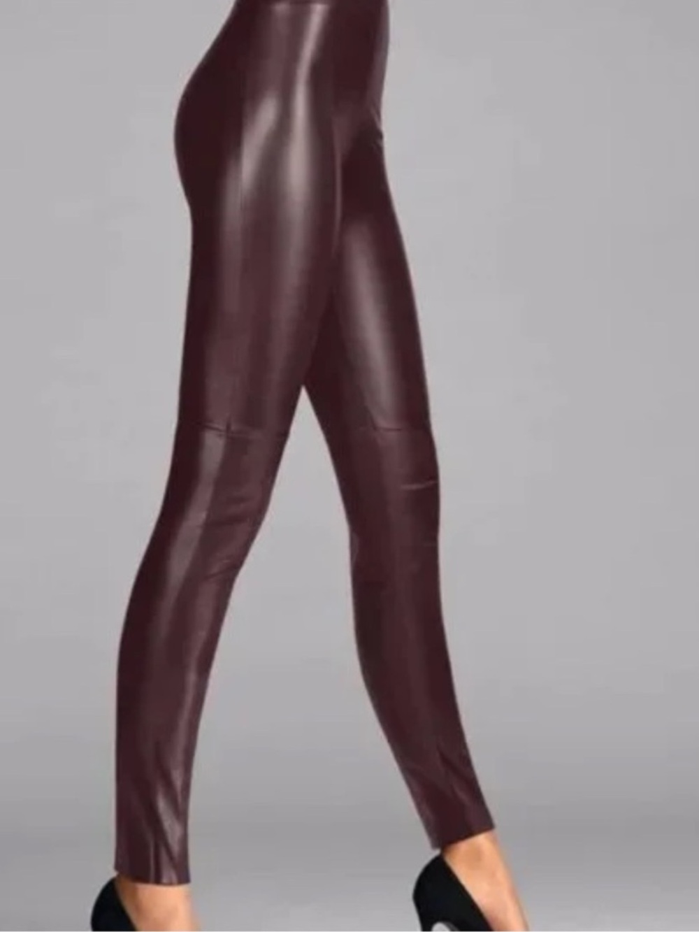 Wolford deep purple Estella faux leather leggings